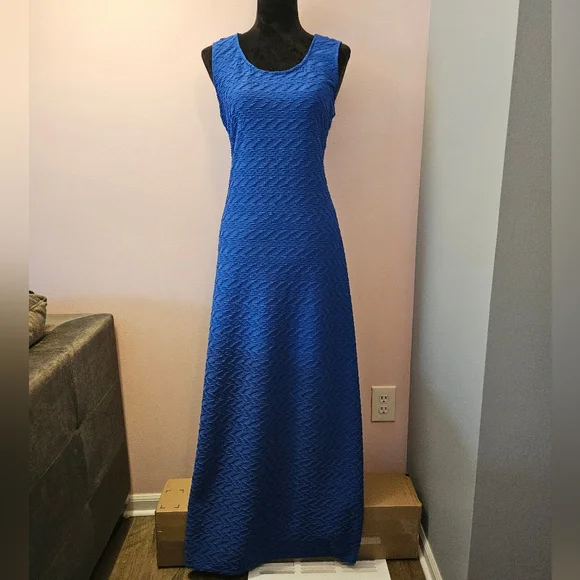 Sharagano Blue Sleeveless Maxi Dress - Size 10💙 - Picture 1 of 7